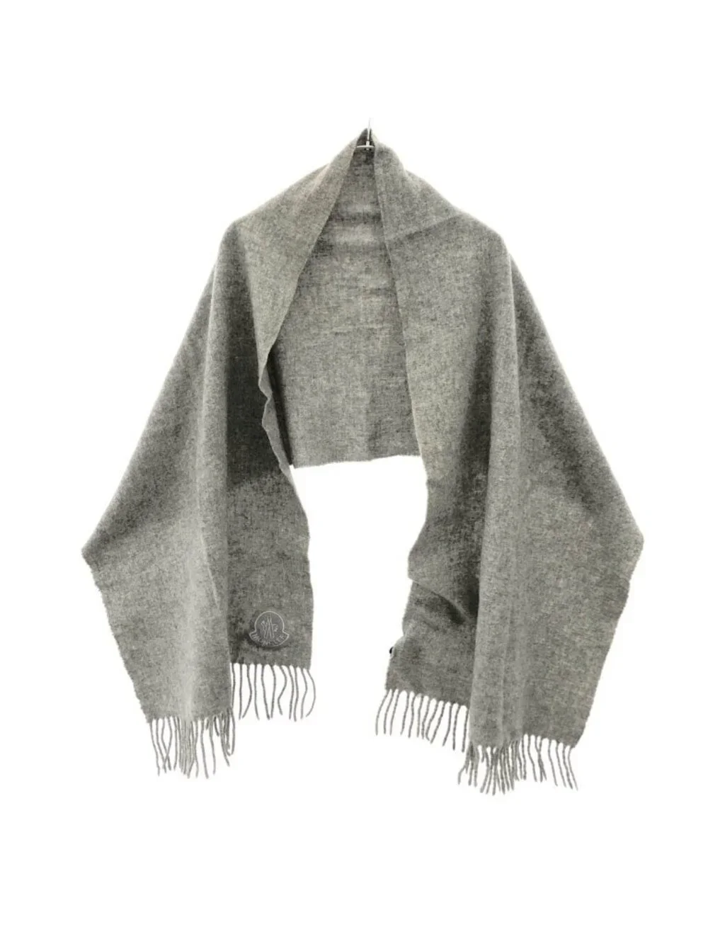 Moncler Logo Patch Scarf Gray